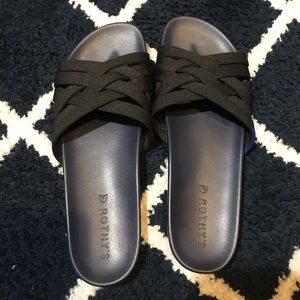 Rothy’s Black “Night Sky” slides- size 10